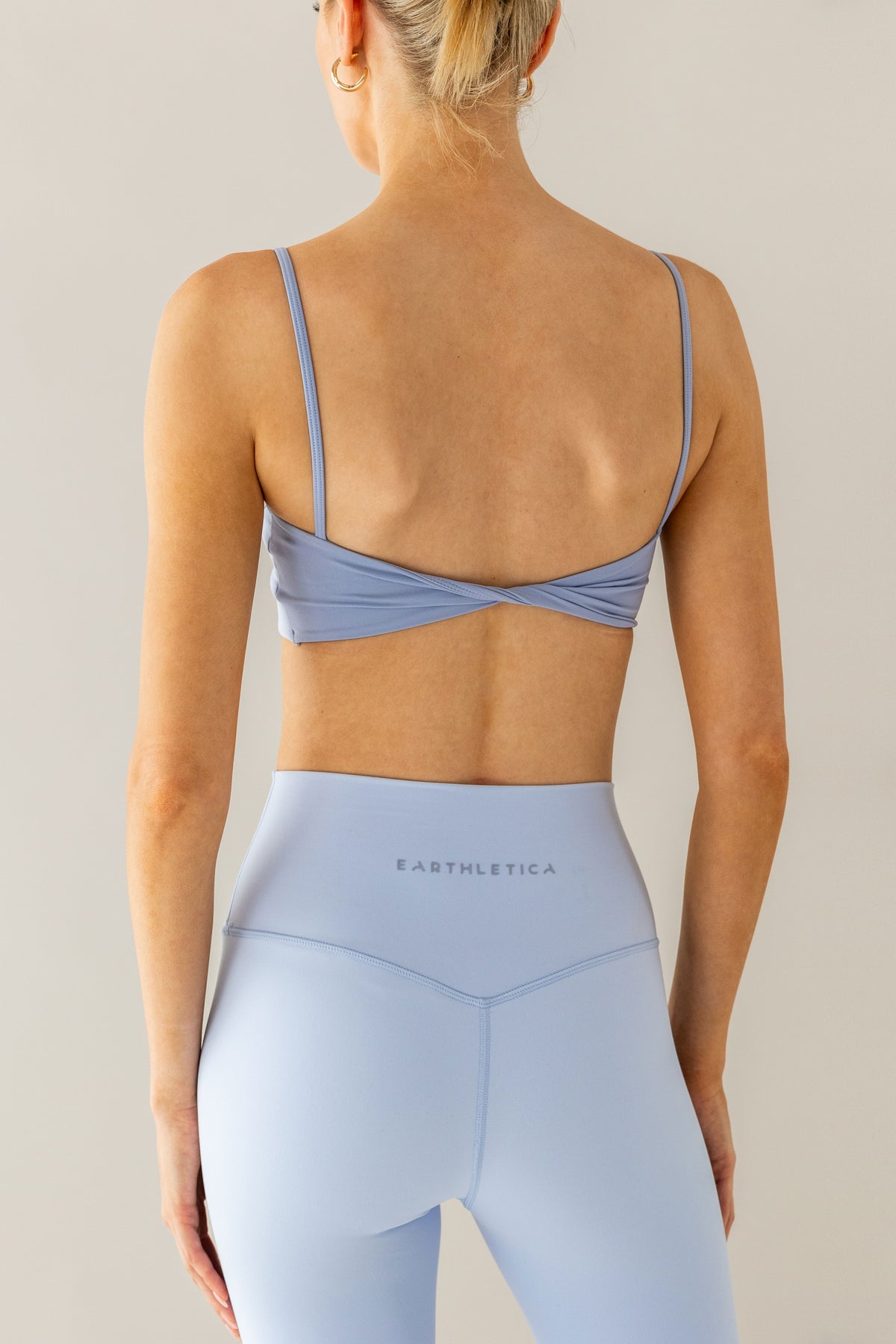 SOLD OUT - A Pool In Paris 🩵 Paris Twist-Back Bralette + Bronte Blues Crop Leggings