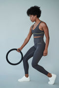 Earthletica models wearing the Graphite Ankle Grazer Legging + Solar Powered Femme Crop