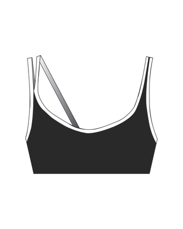 Split Strap Crop - Black/White
