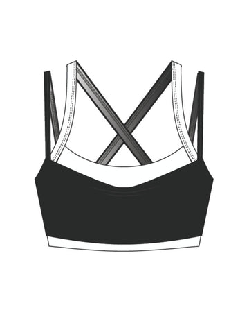 Double-Layer Crop - Black/White