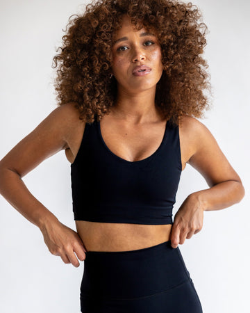 Longline Support Crop - Black