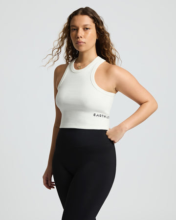 Organic Ribbed Tank - White